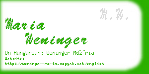 maria weninger business card